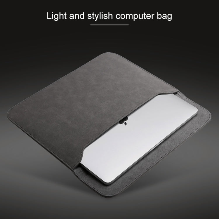 2 in 1 Horizontal Matte Leather Laptop Inner Bag + Power Bag for MacBook Air 11.6 inch A1465 (2012 - 2015) / A1370 (2010 - 2011)