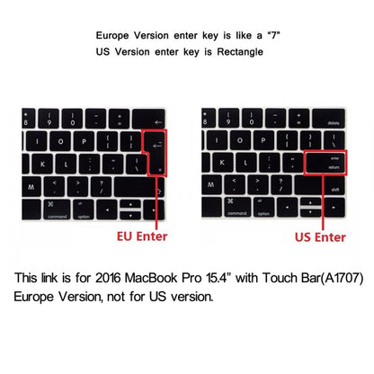 ENKAY Hat-Prince 2 in 1 Frosted Hard Shell Plastic Protective Case + Europe Version Ultra-thin TPU Keyboard Protector Cover for 2016 MacBook Pro 15.4 Inch with Touch Bar (A1707), 15.4 inch with Touch Bar Europe Version