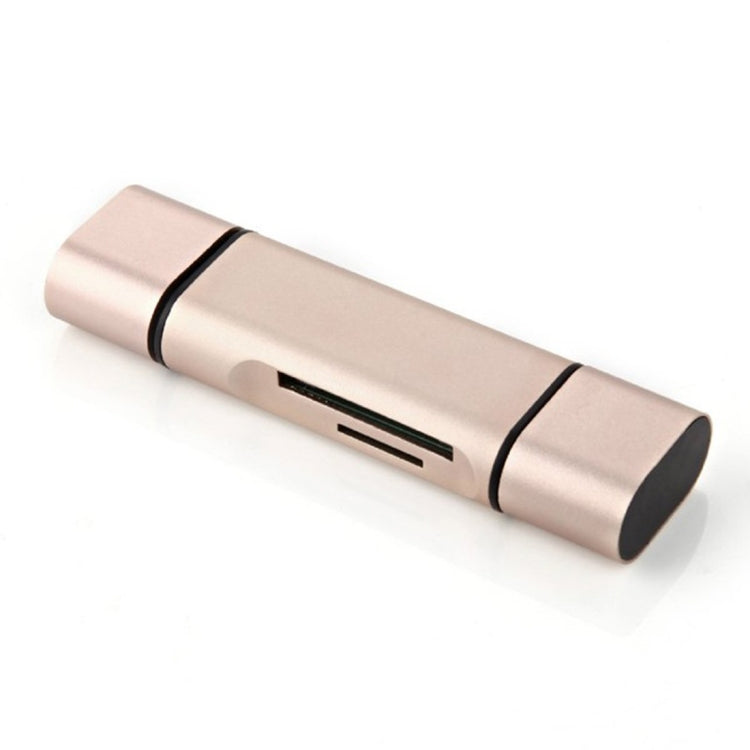 3 in 1 Type-c & Micro USB & USB 2.0 3 Ports SD / TF Card Reader for OTG Enabled Smartphones / PC