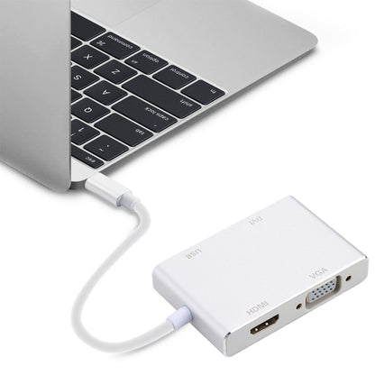 4 in 1 Hub USB-C / Type-C to VGA & DVI & HDMI & USB Adapter
