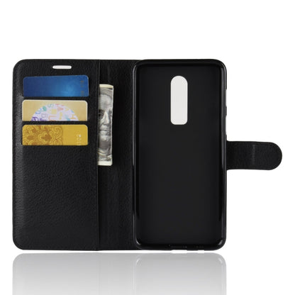 For OnePlus 6 Litchi Texture Horizontal Flip Leather Case with Holder & Card Slots & Wallet