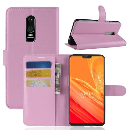 For OnePlus 6 Litchi Texture Horizontal Flip Leather Case with Holder & Card Slots & Wallet, For OnePlus 6
