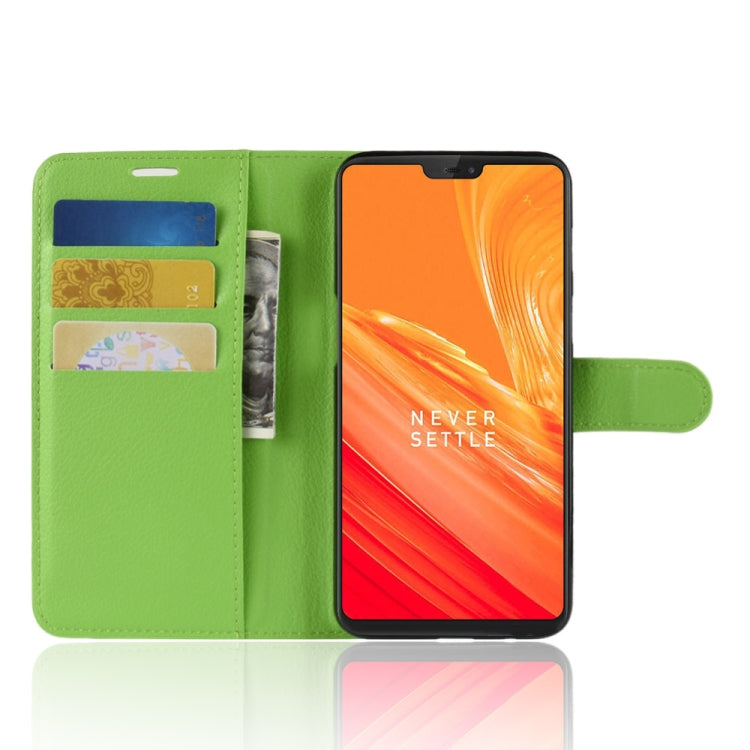 For OnePlus 6 Litchi Texture Horizontal Flip Leather Case with Holder & Card Slots & Wallet, For OnePlus 6