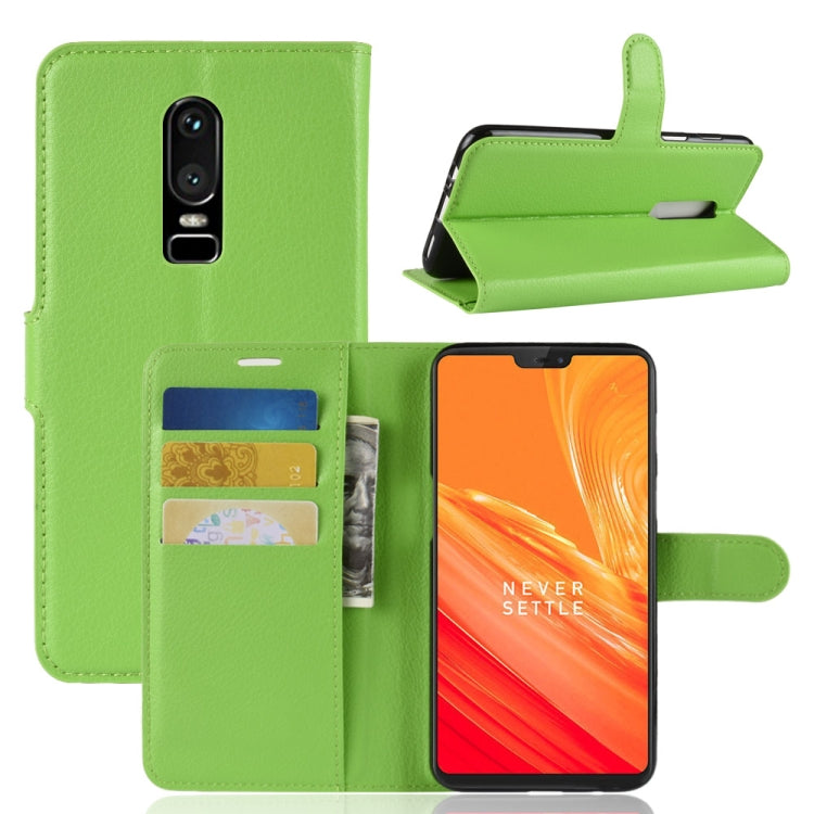For OnePlus 6 Litchi Texture Horizontal Flip Leather Case with Holder & Card Slots & Wallet, For OnePlus 6