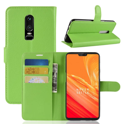 For OnePlus 6 Litchi Texture Horizontal Flip Leather Case with Holder & Card Slots & Wallet, For OnePlus 6