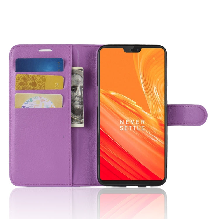 For OnePlus 6 Litchi Texture Horizontal Flip Leather Case with Holder & Card Slots & Wallet, For OnePlus 6