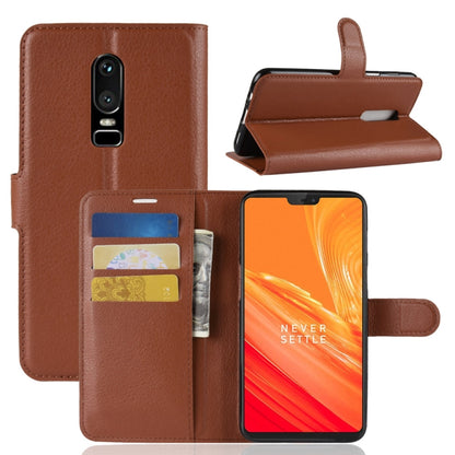 For OnePlus 6 Litchi Texture Horizontal Flip Leather Case with Holder & Card Slots & Wallet, For OnePlus 6
