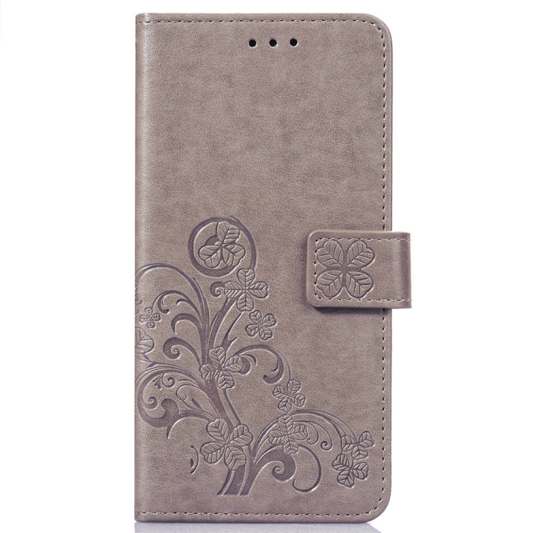 Lucky Clover Pressed Flowers Pattern Leather Case for OnePlus 6T, with Holder & Card Slots & Wallet & Hand Strap, For OnePlus 6T