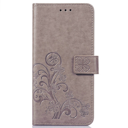 Lucky Clover Pressed Flowers Pattern Leather Case for OnePlus 6T, with Holder & Card Slots & Wallet & Hand Strap, For OnePlus 6T