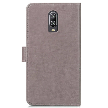 Lucky Clover Pressed Flowers Pattern Leather Case for OnePlus 6T, with Holder & Card Slots & Wallet & Hand Strap, For OnePlus 6T