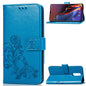 Lucky Clover Pressed Flowers Pattern Leather Case for OnePlus 6T, with Holder & Card Slots & Wallet & Hand Strap, For OnePlus 6T