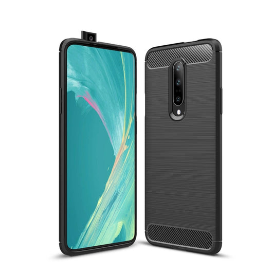 Brushed Texture Carbon Fiber Shockproof TPU Case for OnePlus 7