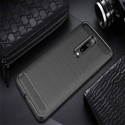 Brushed Texture Carbon Fiber Shockproof TPU Case for OnePlus 7