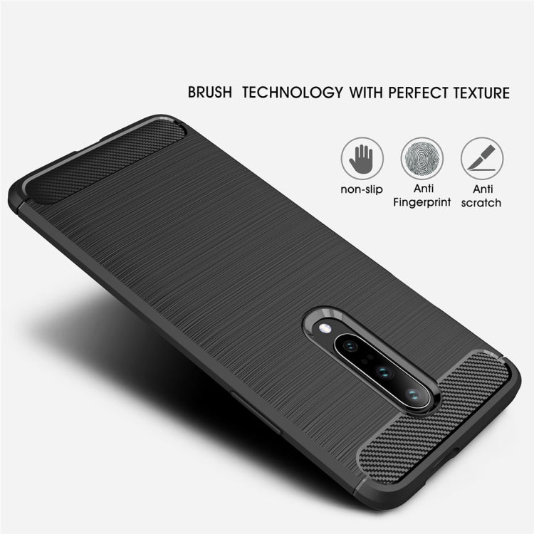 Brushed Texture Carbon Fiber Shockproof TPU Case for OnePlus 7