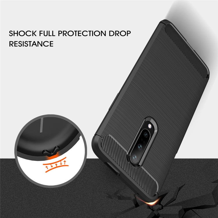 Brushed Texture Carbon Fiber Shockproof TPU Case for OnePlus 7