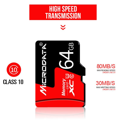 MICRODATA 32GB U1 Red and Black TF(Micro SD) Memory Card, 32GB