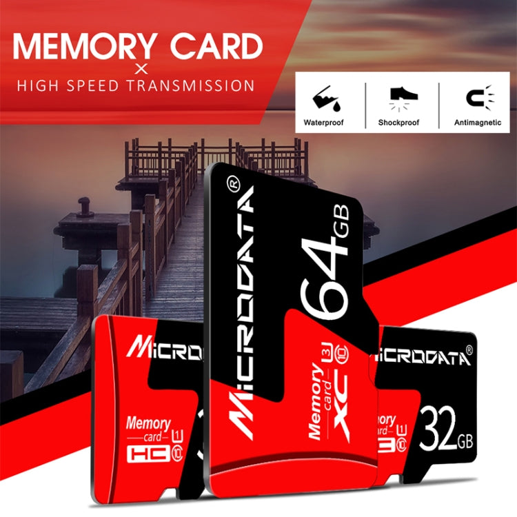 MICRODATA 32GB U1 Red and Black TF(Micro SD) Memory Card, 32GB