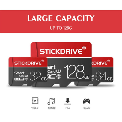 STICKDRIVE 128GB U3 White Line Red and Black TF(Micro SD) Memory Card, 128GB