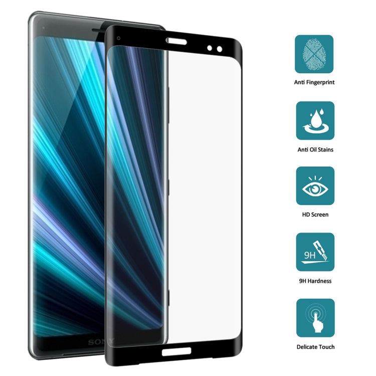 25 PCS For Sony Xperia XZ3 0.3mm 9H Surface Hardness 3D Curved Edge Full Screen Tempered Glass Film