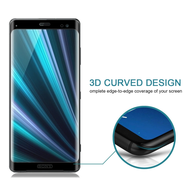 25 PCS For Sony Xperia XZ3 0.3mm 9H Surface Hardness 3D Curved Edge Full Screen Tempered Glass Film