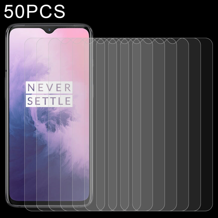 50 PCS 0.26mm 9H 2.5D Tempered Glass Film for OnePlus 7