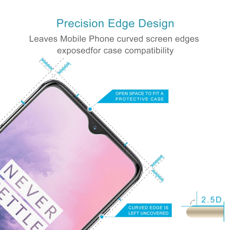 50 PCS 0.26mm 9H 2.5D Tempered Glass Film for OnePlus 7