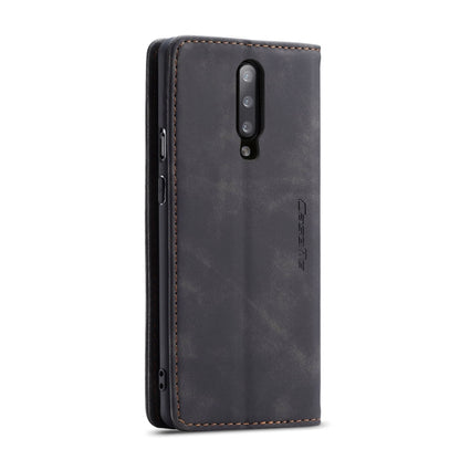 CaseMe-013 Multifunctional Retro Frosted Horizontal Flip Leather Case for OnePlus 7 Pro, with Card Slot & Holder & Zipper Wallet & Photo Frame