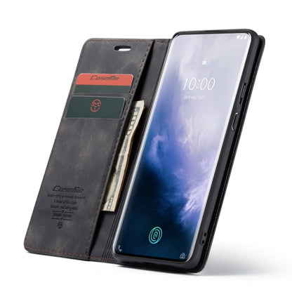 CaseMe-013 Multifunctional Retro Frosted Horizontal Flip Leather Case for OnePlus 7 Pro, with Card Slot & Holder & Zipper Wallet & Photo Frame