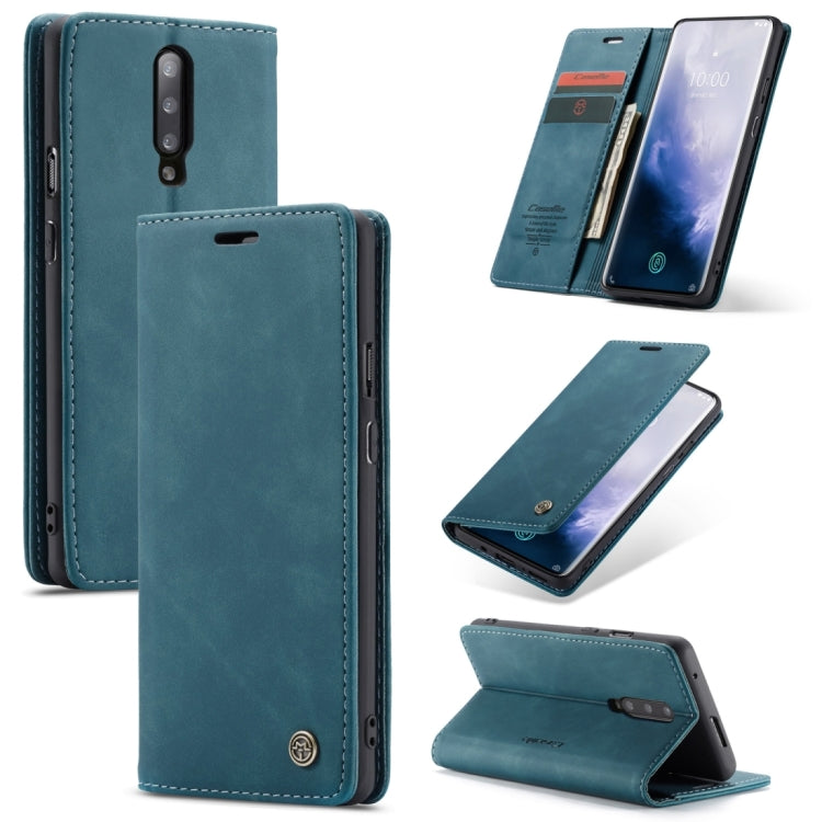 CaseMe-013 Multifunctional Retro Frosted Horizontal Flip Leather Case for OnePlus 7 Pro, with Card Slot & Holder & Zipper Wallet & Photo Frame