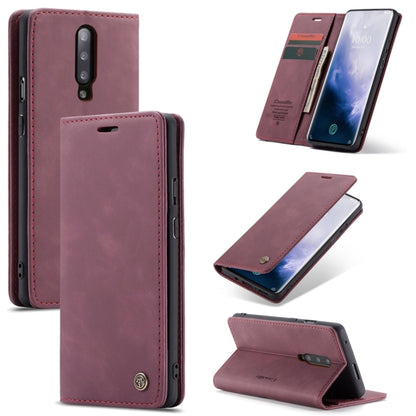 CaseMe-013 Multifunctional Retro Frosted Horizontal Flip Leather Case for OnePlus 7 Pro, with Card Slot & Holder & Zipper Wallet & Photo Frame