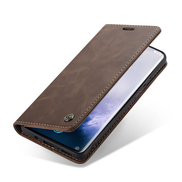 CaseMe-013 Multifunctional Retro Frosted Horizontal Flip Leather Case for OnePlus 7 Pro, with Card Slot & Holder & Zipper Wallet & Photo Frame, For OnePlus 7 Pro