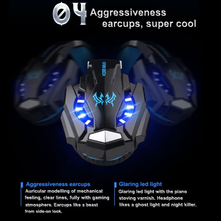 KOTION EACH G9000 3.5mm Game Gaming Headphone Headset Earphone Headband with Microphone LED Light for Laptop / Tablet / Mobile Phones,Cable Length: About 2.2m