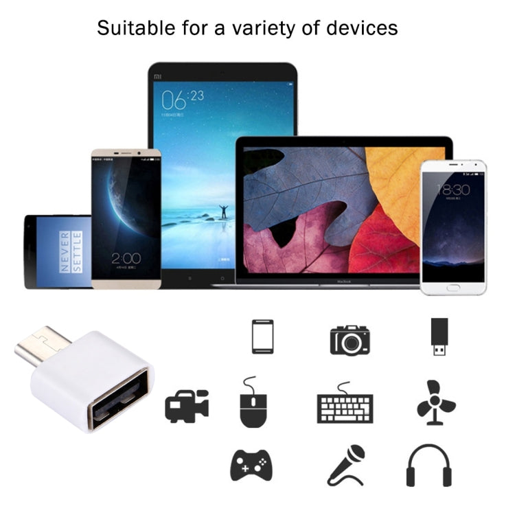 Plastic USB-C / Type-C Male to USB 2.0 Female OTG Data Transmission Charging Adapter