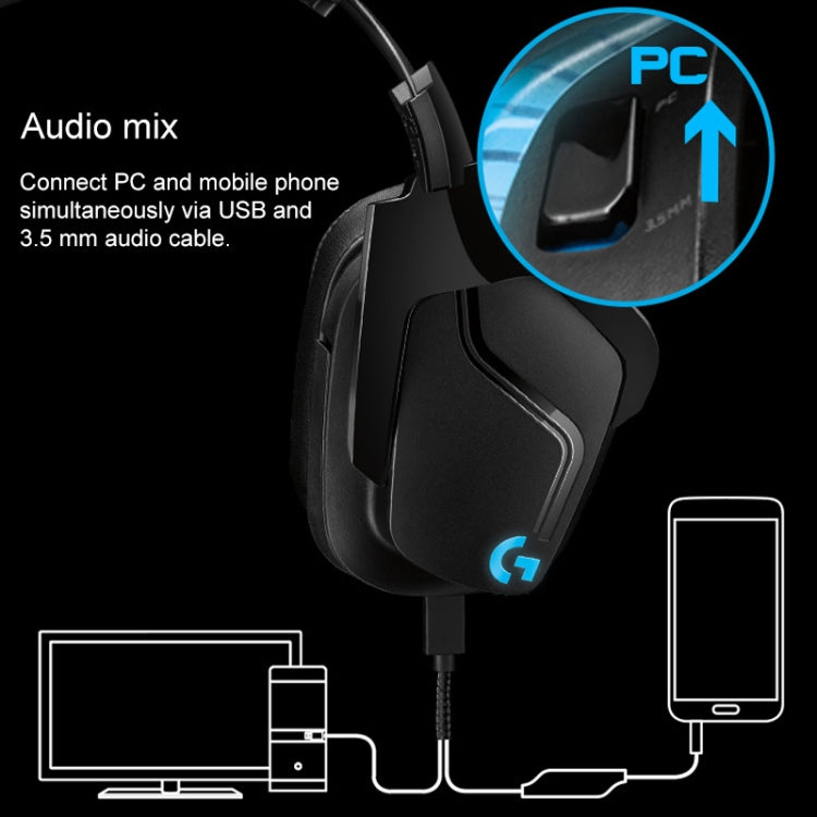 Logitech G633S Dolby 7.1 Surround Sound Stereo Colorful Lighting Noise Reduction Competition Gaming Wired Headset