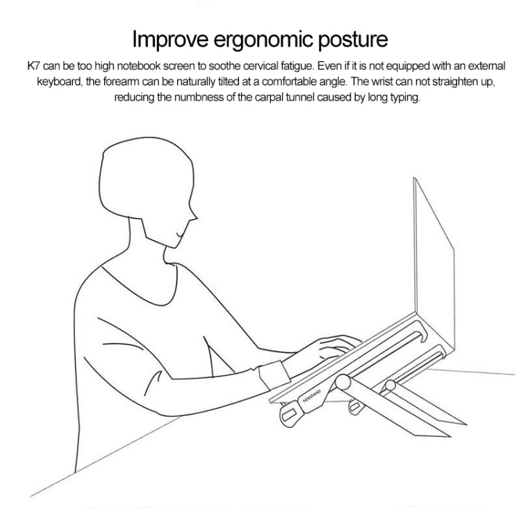 NEXSTAND Laptop Height Extender Holder Stand Folding Portable Computer Heat Dissipation Bracket, Size: 27x3.9x3.6cm