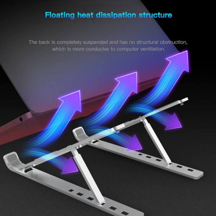 Aluminum Alloy Laptop Height Extender Holder Stand Folding Portable Computer Heat Dissipation Bracket, Size: 24x16.5x5.5cm