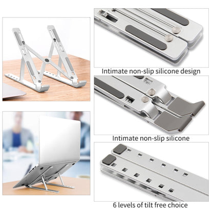 Aluminum Alloy Laptop Height Extender Holder Stand Folding Portable Computer Heat Dissipation Bracket, Size: 24x16.5x5.5cm