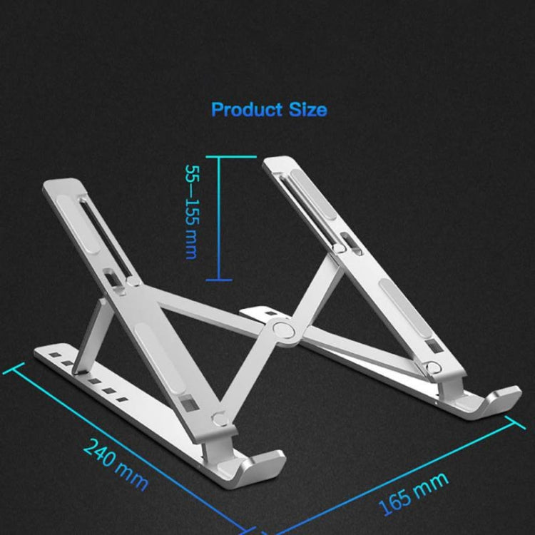 Aluminum Alloy Laptop Height Extender Holder Stand Folding Portable Computer Heat Dissipation Bracket, Size: 24x16.5x5.5cm