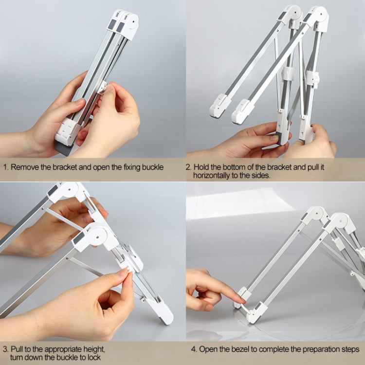 Aluminum Alloy Laptop Height Extender Holder Stand Folding Portable Computer Heat Dissipation Bracket, Size: 24.5x3.3x2.8cm