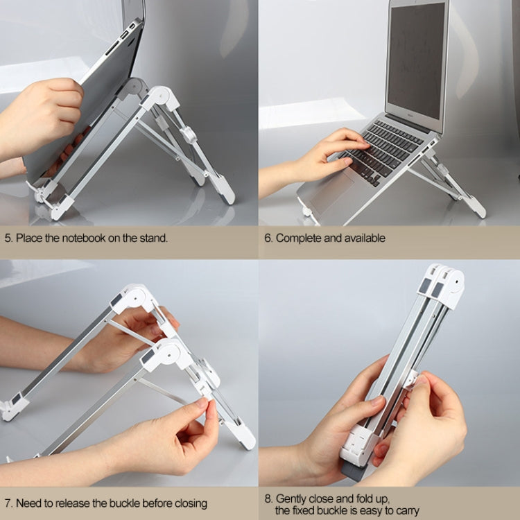 Aluminum Alloy Laptop Height Extender Holder Stand Folding Portable Computer Heat Dissipation Bracket, Size: 24.5x3.3x2.8cm