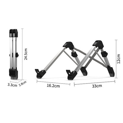 Aluminum Alloy Laptop Height Extender Holder Stand Folding Portable Computer Heat Dissipation Bracket, Size: 24.5x3.3x2.8cm