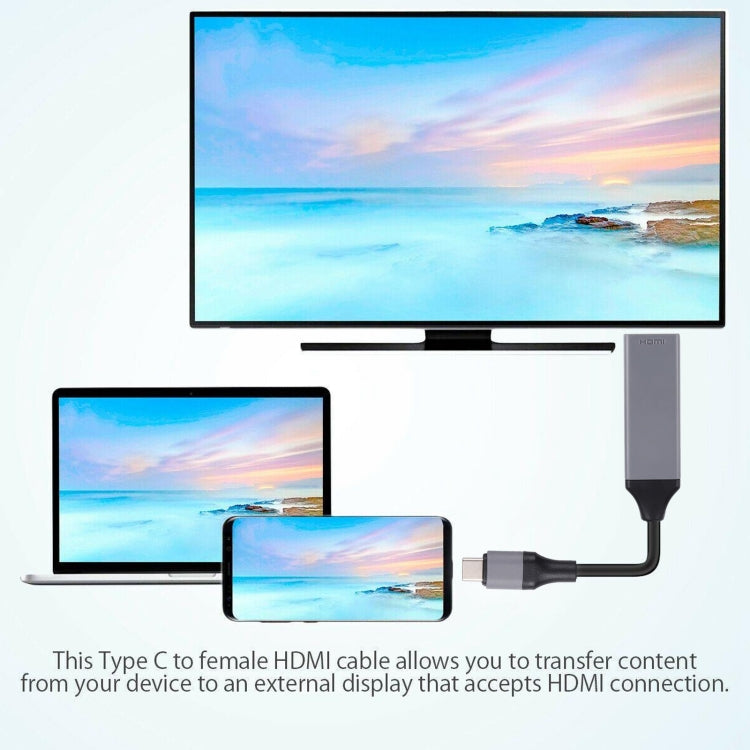 USB-C / Type-C 3.1 to HDMI 4Kx2K HDTV Cable, Cable Length: 20cm, PC1022H, PC1022
