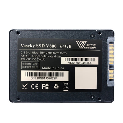 Vaseky V800 64GB 2.5 inch SATA3 6GB/s Ultra-Slim 7mm Solid State Drive SSD Hard Disk Drive for Desktop, Notebook, 64GB