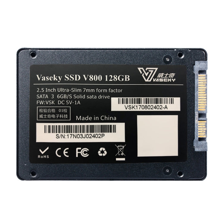 Vaseky V800 128GB 2.5 inch SATA3 6GB/s Ultra-Slim 7mm Solid State Drive SSD Hard Disk Drive for Desktop, Notebook, 128GB