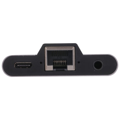 NK-1056TC 3 in 1 USB-C / Type-C Male to USB-C / Type-C Charging + Ethernet + 3.5mm Earphone Female Adapter, NK-1056TC