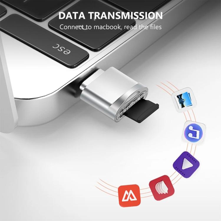 USB-C / Type-C 3.1 to TF Card Reader Adapter, Silver