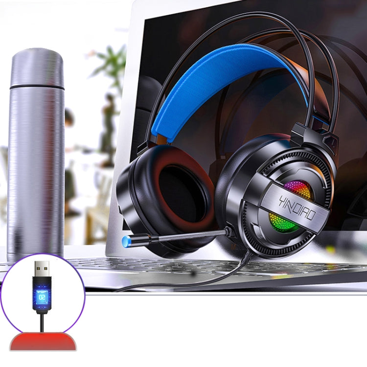 YINDIAO Q3 USB Wired E-sports Gaming Headset with Mic & RGB Light, Cable Length: 1.67m