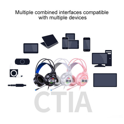 YINDIAO Q3 USB Wired E-sports Gaming Headset with Mic & RGB Light, Cable Length: 1.67m