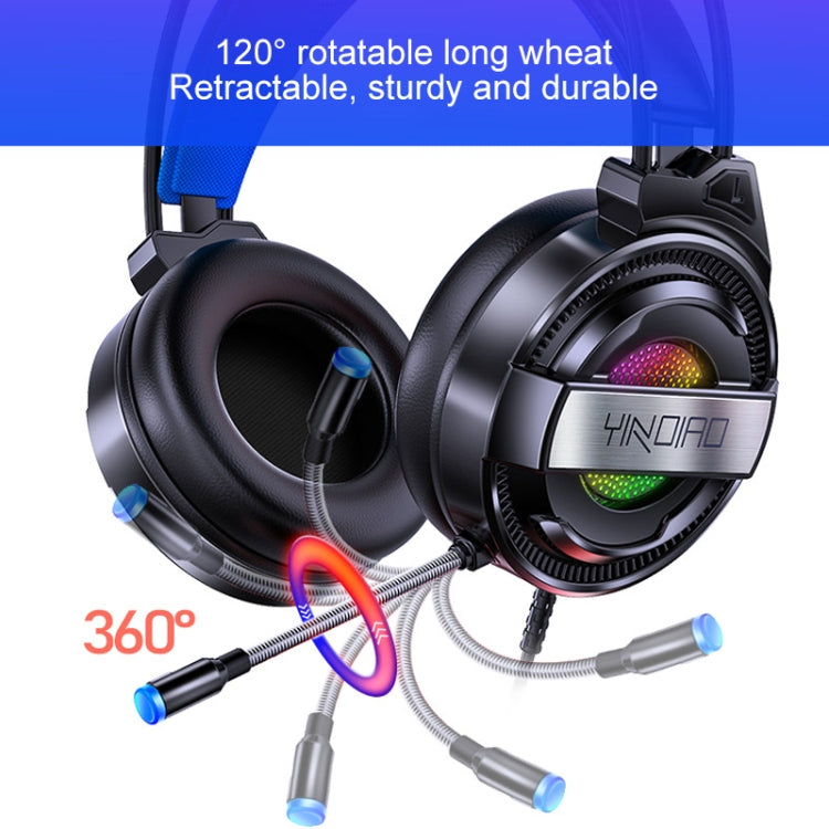 YINDIAO Q3 USB Wired E-sports Gaming Headset with Mic & RGB Light, Cable Length: 1.67m