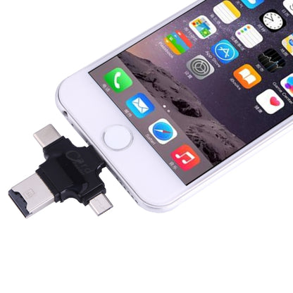 4 in 1 USB-C / Type-C & USB 2.0 & Micro USB & 8 Pin TF Card Reader for MacBook, PC, Laptop, Smart Phone with OTG Function, Support FAT32 & exFAT